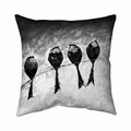 Fondo 26 x 26 in. Four Birds Perched-Double Sided Print Indoor Pillow FO2774611